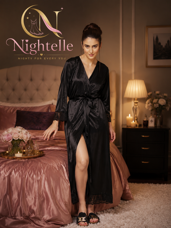 3pcs Bridal Nightwear Long Gown & Bikini Set-TeeDot