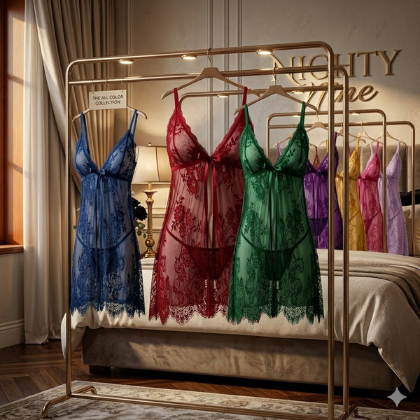 Imported Sexy Lace Lingerie Babydoll for Women – Sheer Nightwear Set